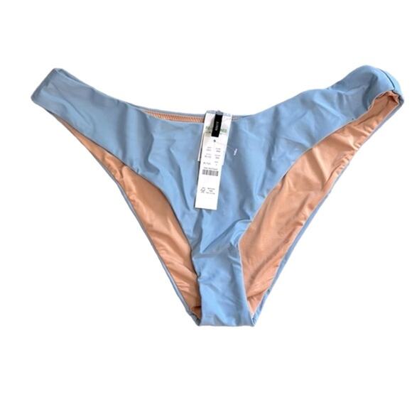 J.Crew Light Blue Cheeky Curved Waist Bikini Bottom, Women’s Size L - Picture 1 of 5
